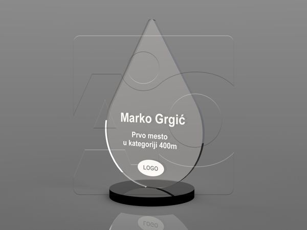 Plaketa od klirita Drop