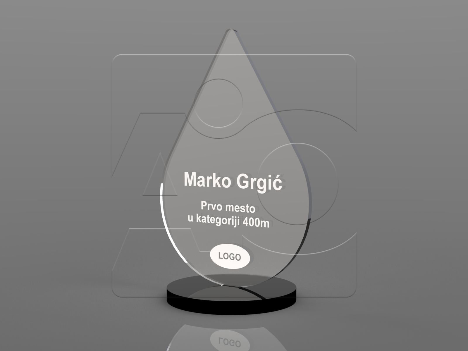 Plaketa od klirita Drop