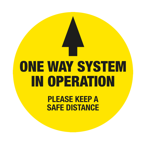 Covid-19 One Way System Circular Floor Graphic