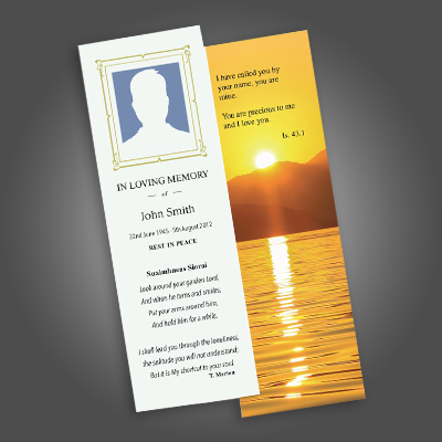 Memorial Card Bookmarks