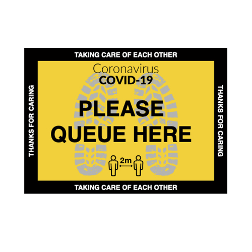 Covid-19 Please Queue Here Floor Graphic 2