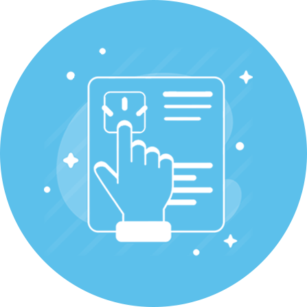 finger pointing at option