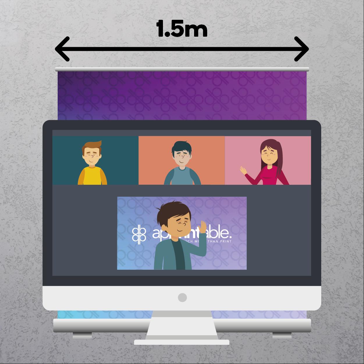 roller banner size for virtual call