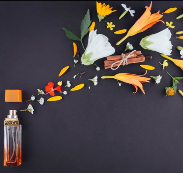 Aromatic Scents flowers flying out of bottle