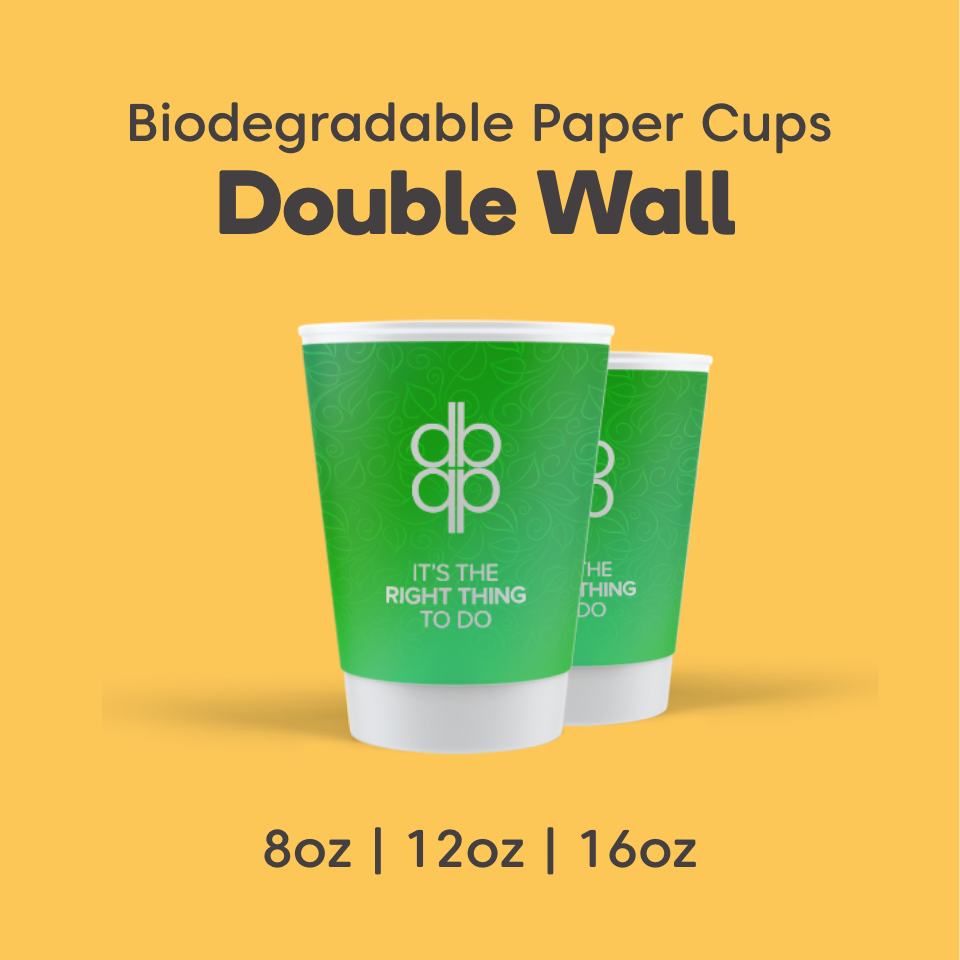 Biodegradable double wall paper cup