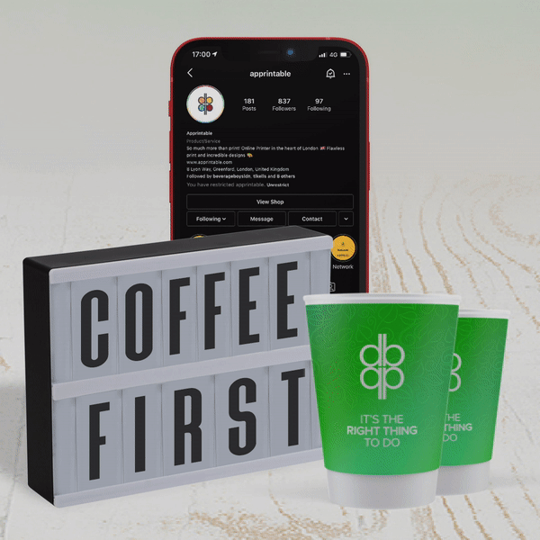 backlight glowing coffee sign