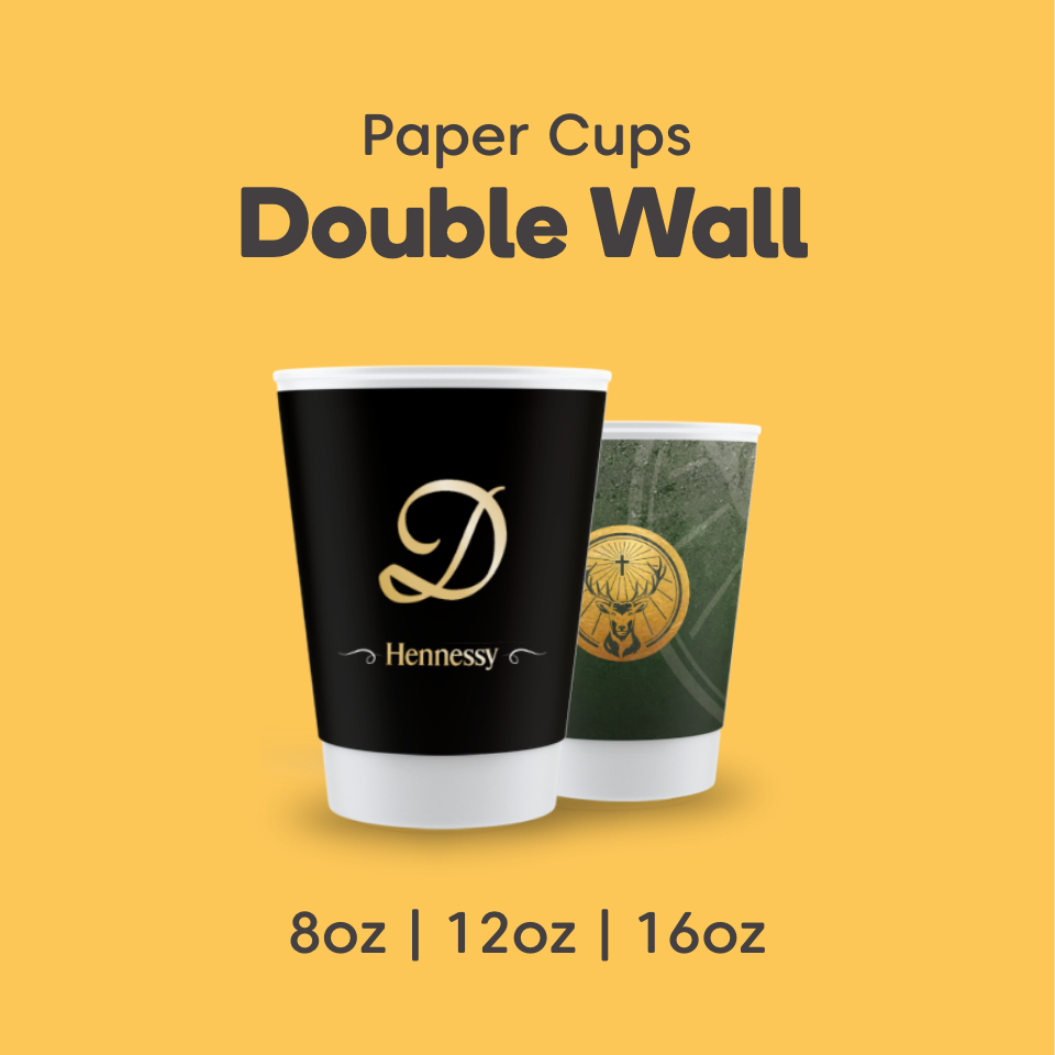 double wall branded paper cup sizes