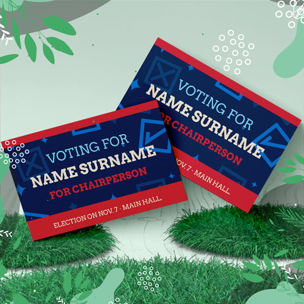 Political Recycled Business Cards Election Recycled Business Cards