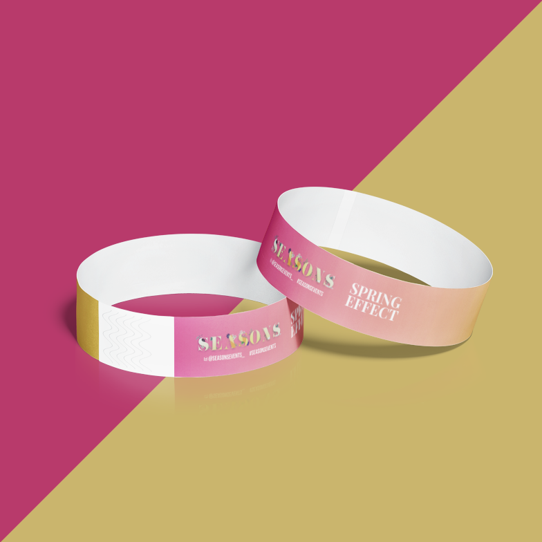 Paper Wristbands yellow and pink Background