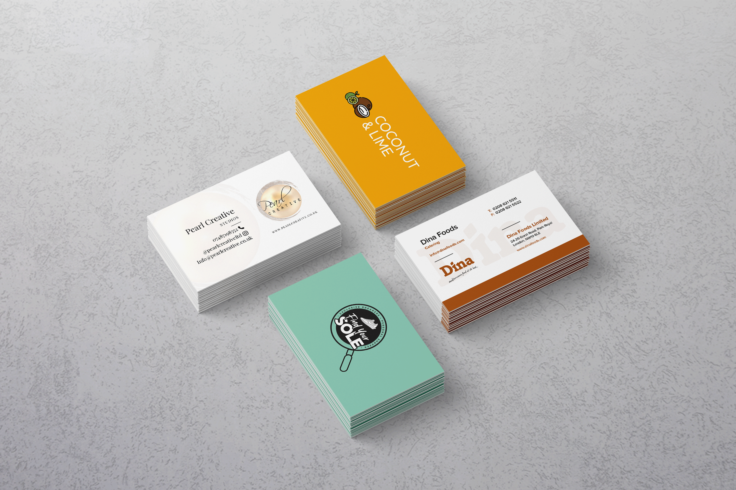 gif mix of different business card design