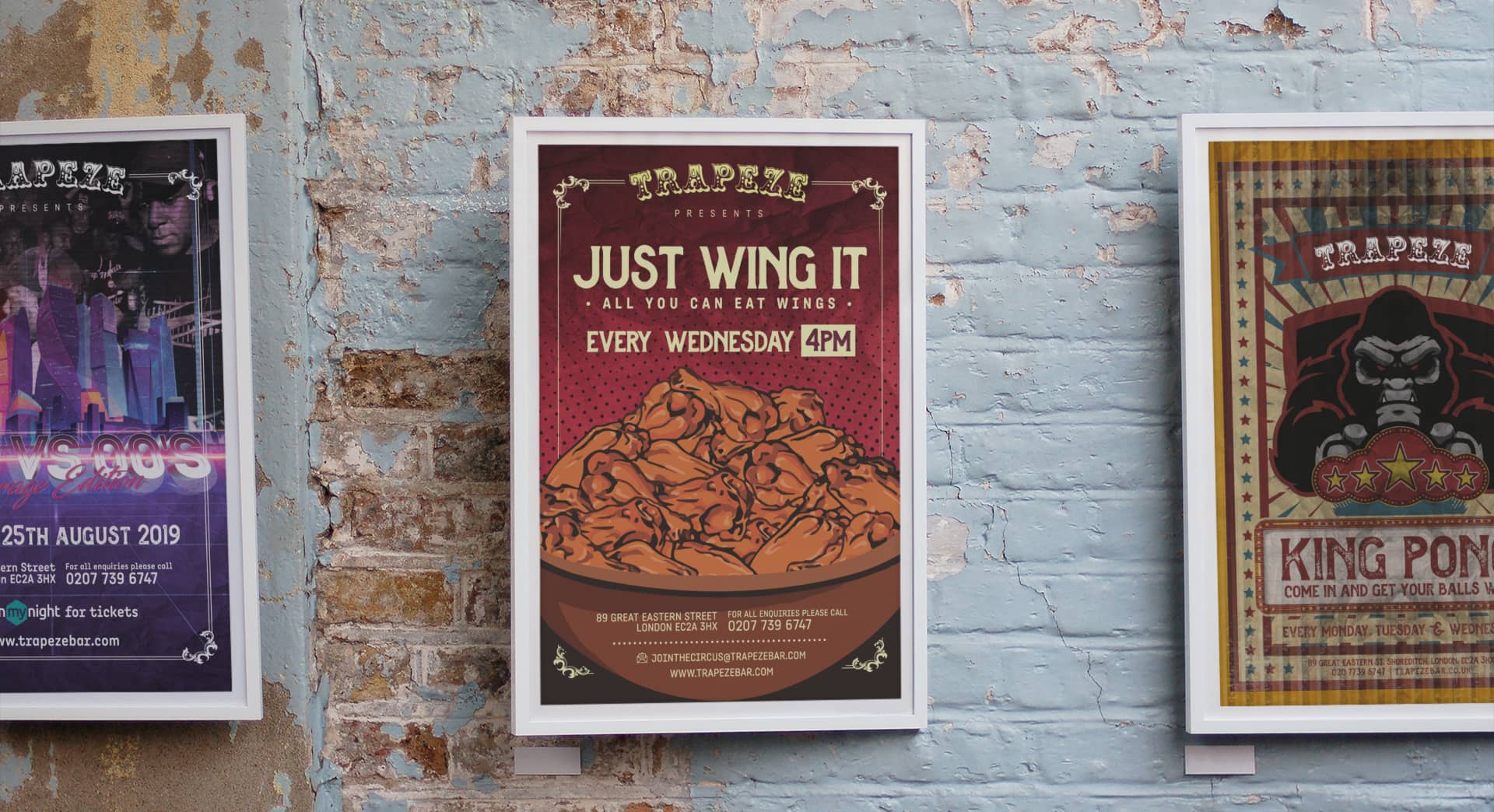 printed recycled poster samples in frames