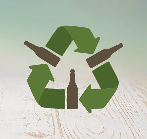 Recycle Logo with Bottles around