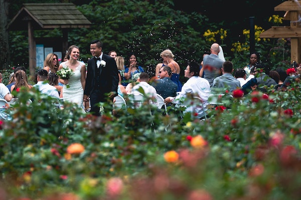set up of the wedding party