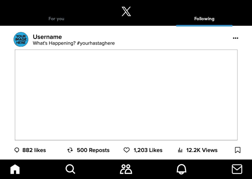 X (formally Twitter) Frame - A2 Landscape