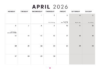 A4 Landscape Photo Calendar