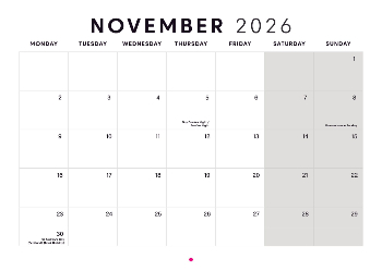A4 Landscape Photo Calendar