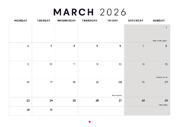 A5 Landscape Photo Calendar