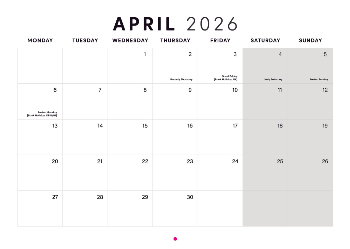 A5 Landscape Photo Calendar
