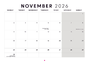 A5 Landscape Photo Calendar