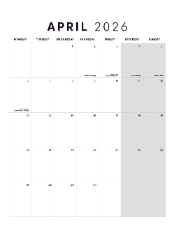 A5 Photo Portrait Calendar