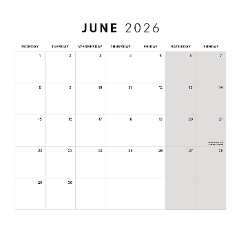 210x210mm Square Calendar