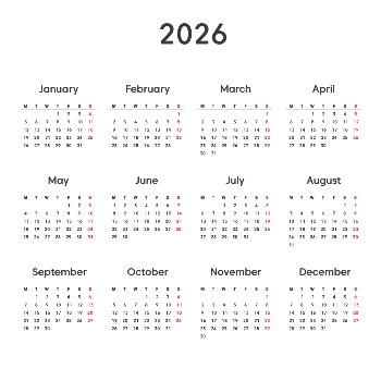 210x210mm Square Calendar