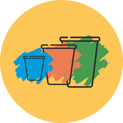 different cup size artwork