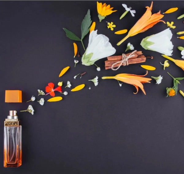Aromatic Scents flowers flying out of bottle