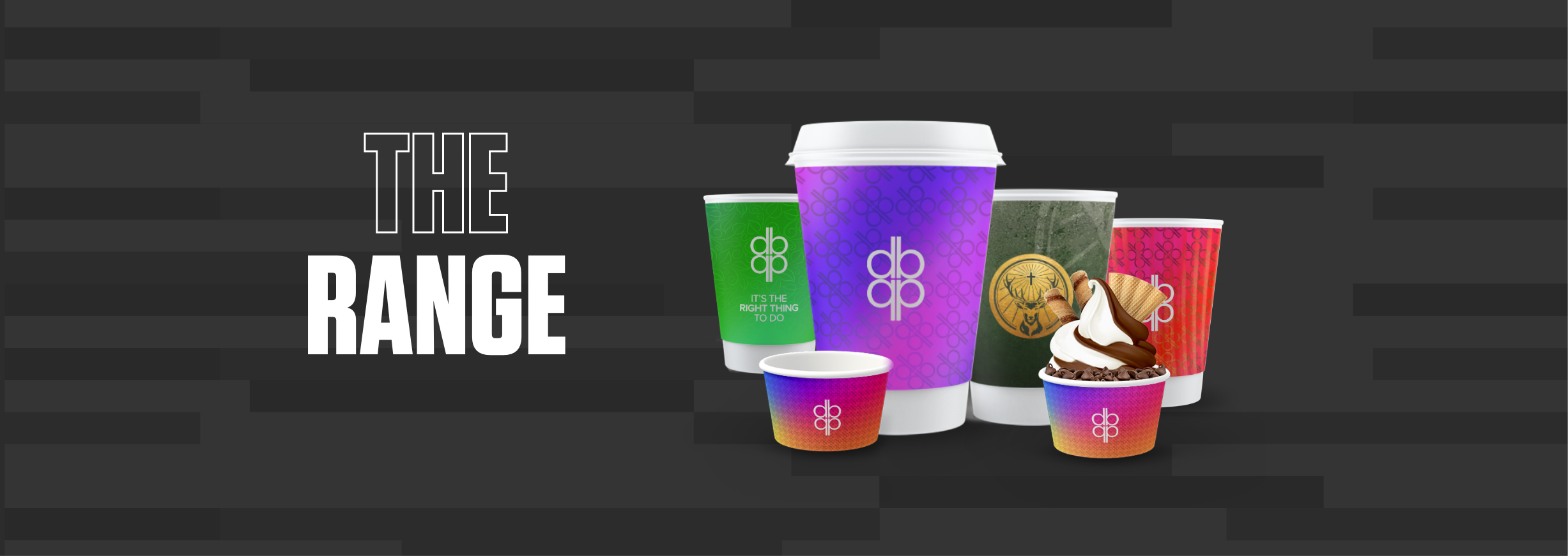 a range of branded paper cups