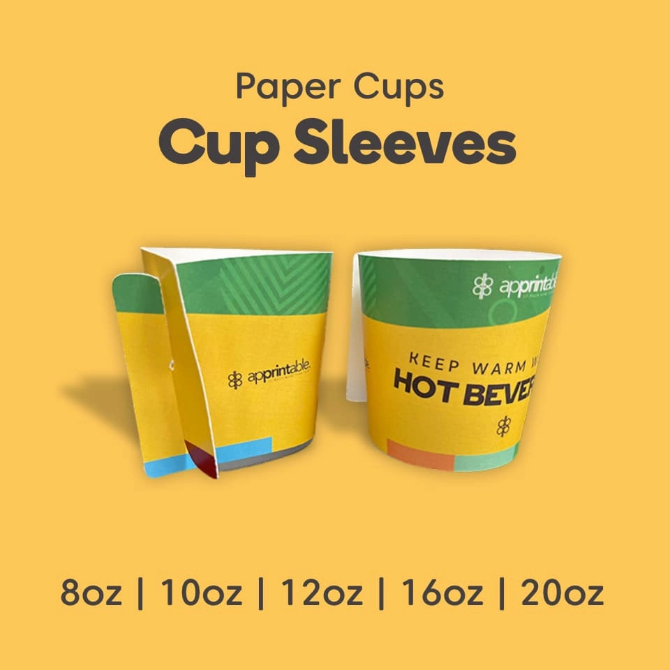 printed paper coffee cup sleeves