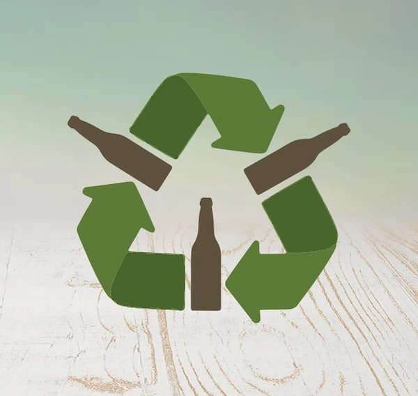 Recycle Logo with Bottles around
