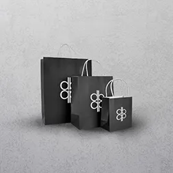 printed black paper bags Apprintable logo