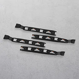 printed black fabric wristband with logo