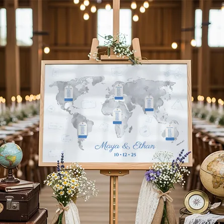 Around the world Wedding Table Plan