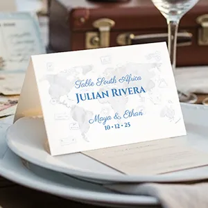 Around the world place card