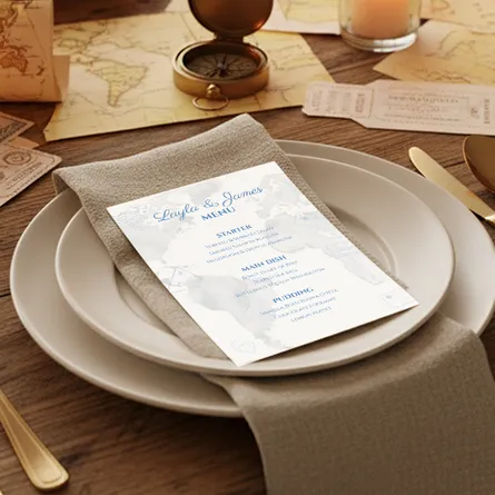 Around the world Wedding Menu