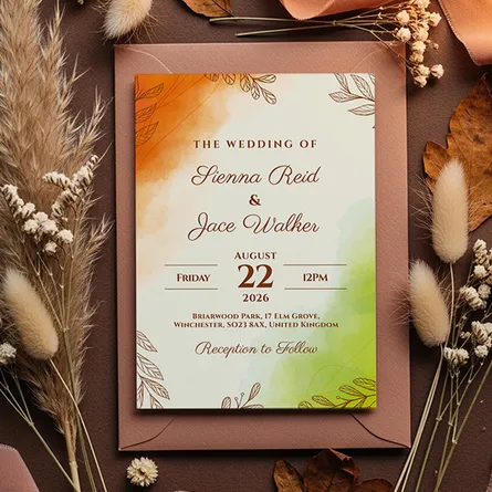 Cosy Autumn Wedding Invitations