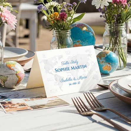 Around the world place card