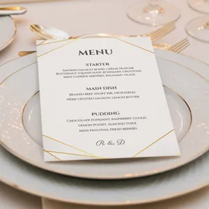 Personalised Elegant Wedding Menu Printing