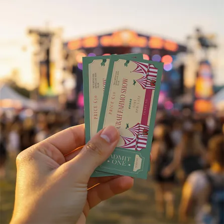 Blue design custom Printed Tickets 2 Stub