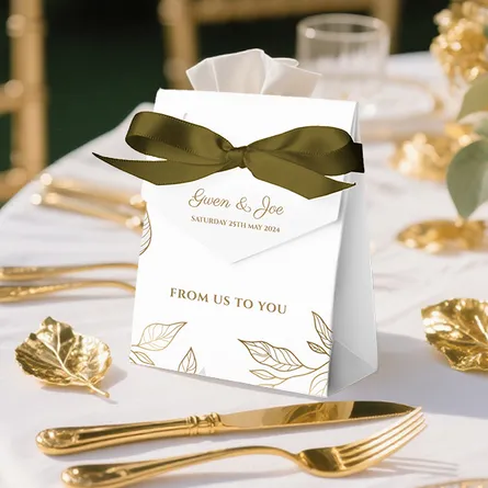 Wedding Tent Favour Box with Ribbon