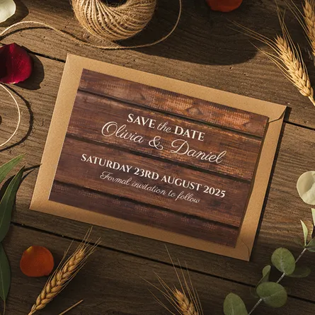 Rustic Save The Date Card