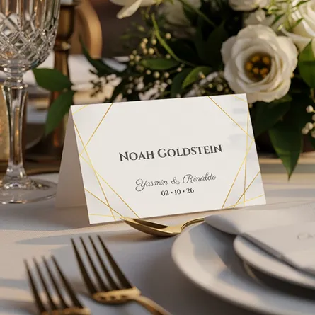Gold Leaves place card
