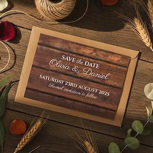 Rustic Save The Date Card