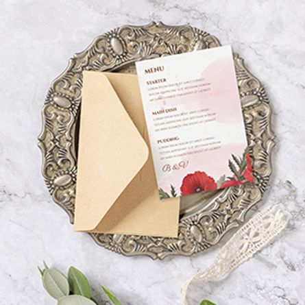 Bright Poppy Wedding Menu