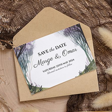 Magical Enchanted Forest Save The Date Card