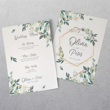 Personalised Elegant Green Eucalyptus Wedding Menu