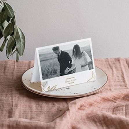 Gold Leaves Wedding Thank You cards