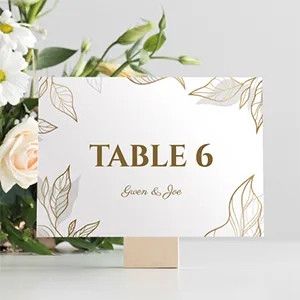 Gold Leaves Table Number