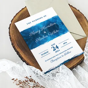 Marine Blue Wedding Invitations